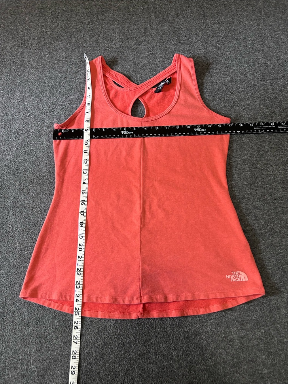 The North Face Coral Orange Criss Cross Keyhole Back Athletic Tank Top Size Med - Picture 9 of 9